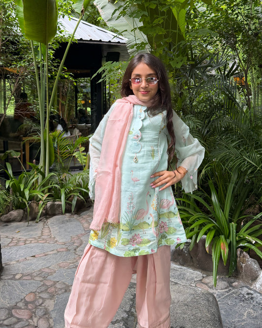 Pastel Blue Farshi Salwar Set