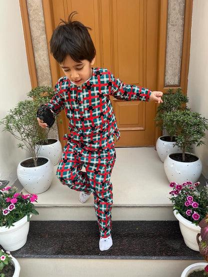 Christmas Checks-Winter Night Suit