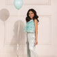 Organza Ruffled Top (Sea Blue)