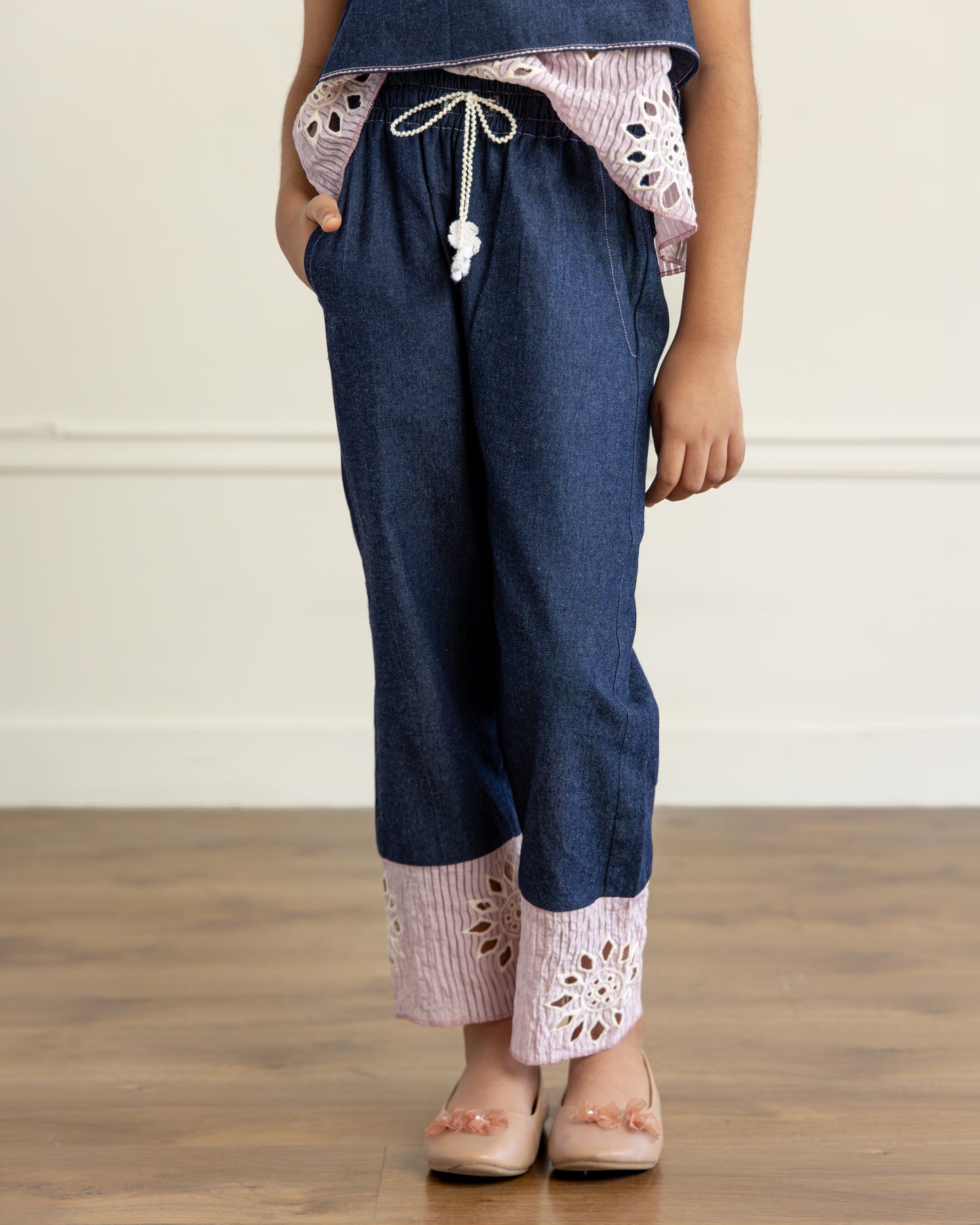 Denim Cutwork Trouser