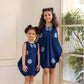 Foil Denim Appliqués Dress