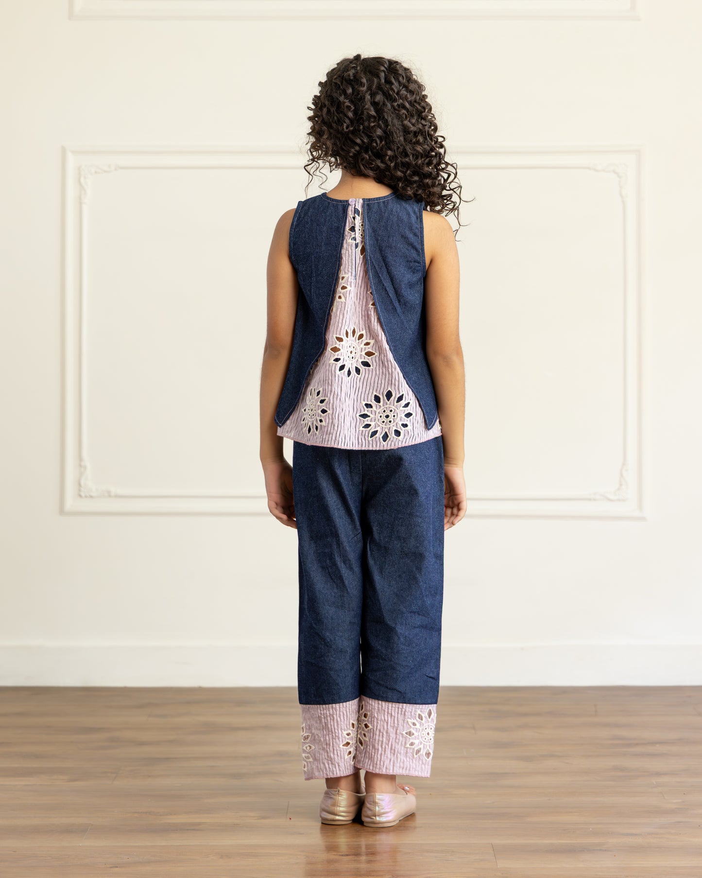 Denim Embroidered-Top