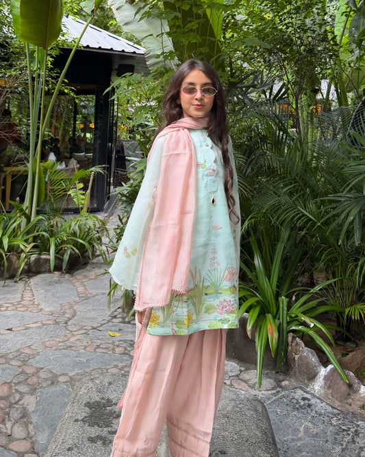 Pastel Blue Farshi Salwar Set