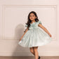 Sea Green Foil Satin A-Line Dress