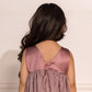 Pleated Pink Satin Dress With Oversized Droopy Bow