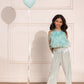 Organza Ruffled Top (Sea Blue)