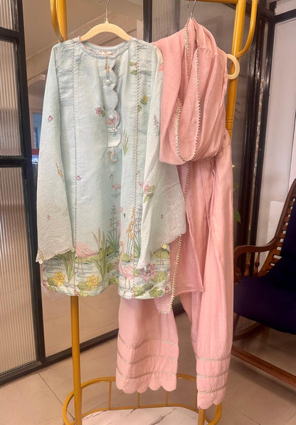 Pastel Blue Farshi Salwar Set