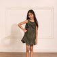 Metallic Geen Organza Balloon Dress