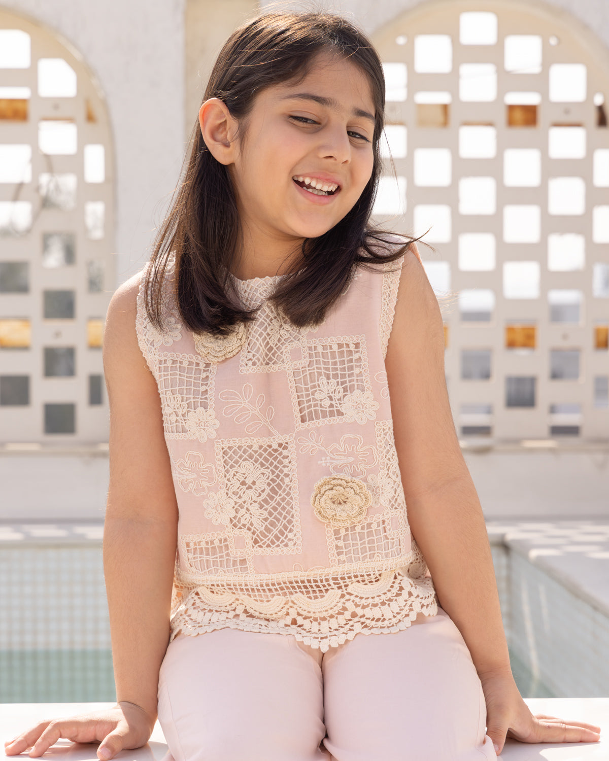 Peach Crochet Top