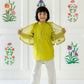 Regal Kurta Set- Earthy Lime Green