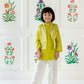 Regal Kurta Set- Earthy Lime Green