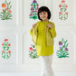 Regal Kurta Set- Earthy Lime Green