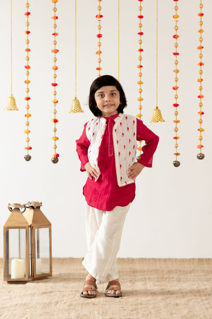 The Red 3-Pc-Kurta Set