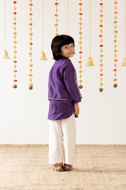 Regal Kurta Set- Purple
