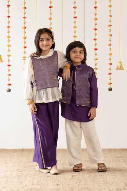 Regal Kurta Set- Purple