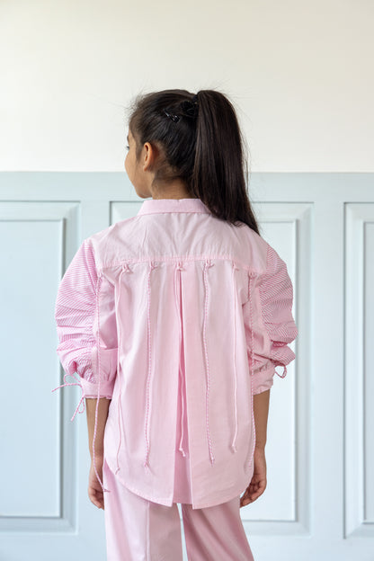 Oversized Pink Shirt With Relaxed Jogger Style Trouser