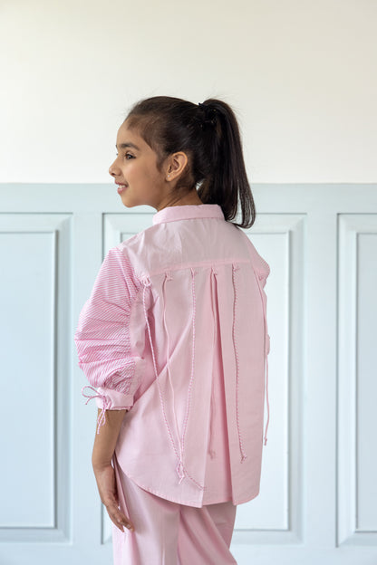 Oversized Pink Shirt With Relaxed Jogger Style Trouser