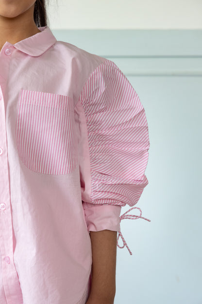 Oversized Pink Shirt With Relaxed Jogger Style Trouser