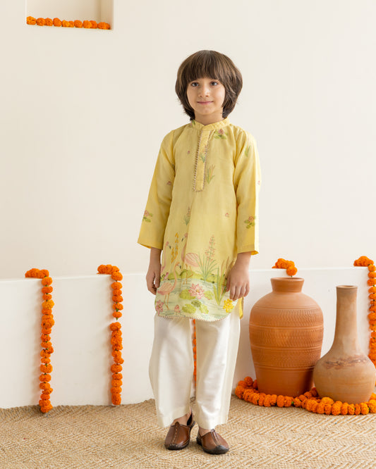 Pastel Yellow Kurta Set