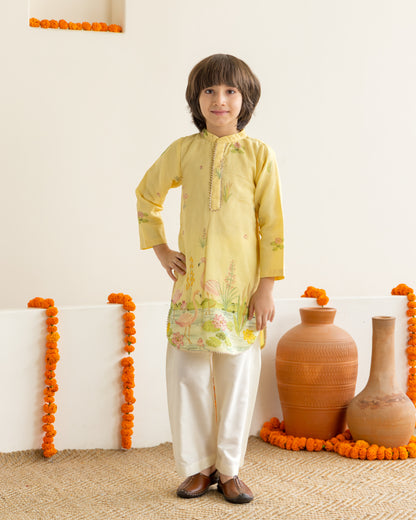Pastel Yellow Kurta Set