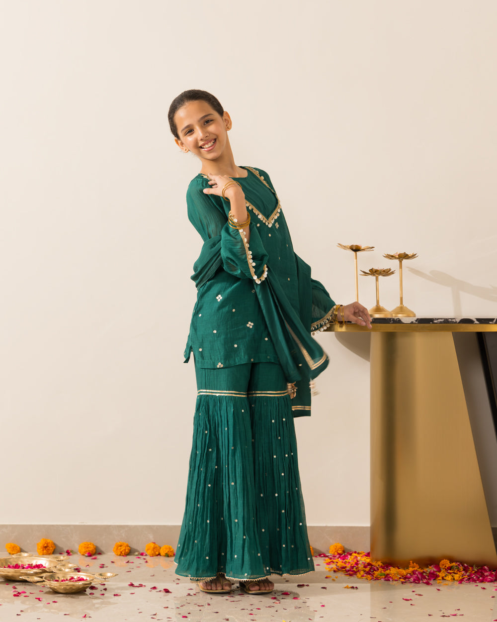 Emrald Green Gharara Set