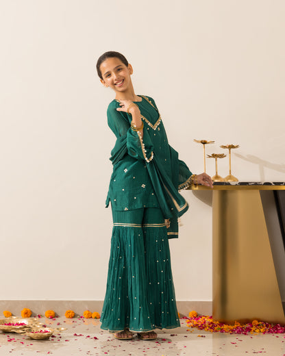 Emrald Green Gharara Set