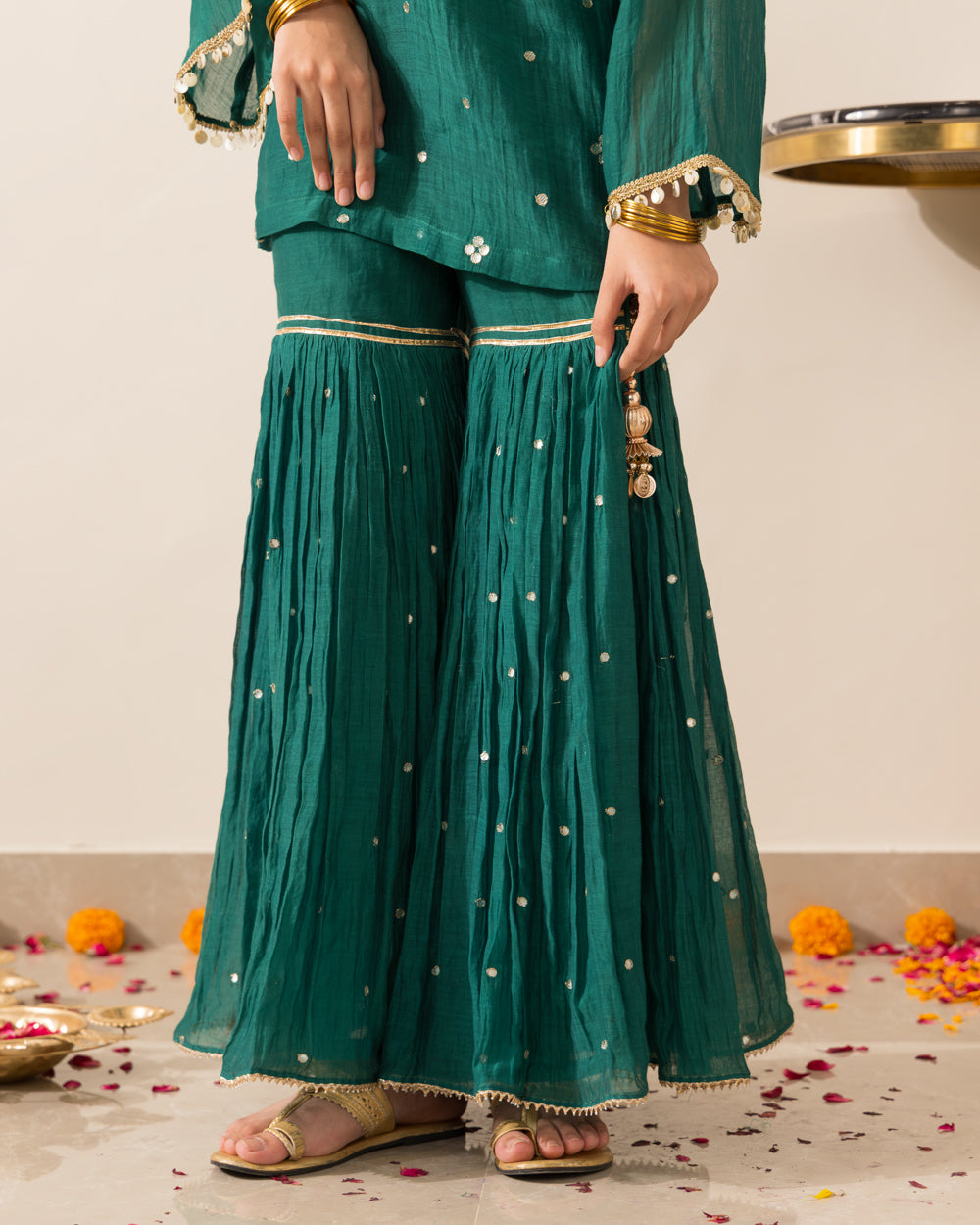 Emrald Green Gharara Set
