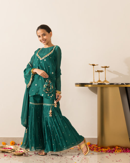 Emrald Green Gharara Set