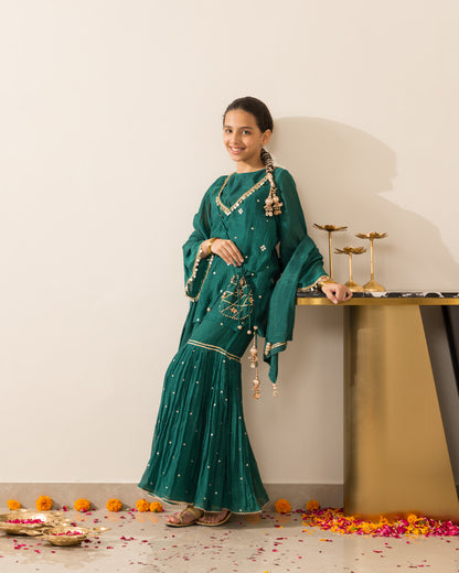 Emrald Green Gharara Set