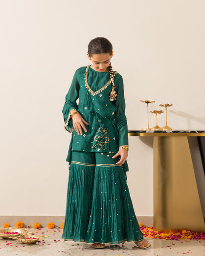 Emrald Green Gharara Set