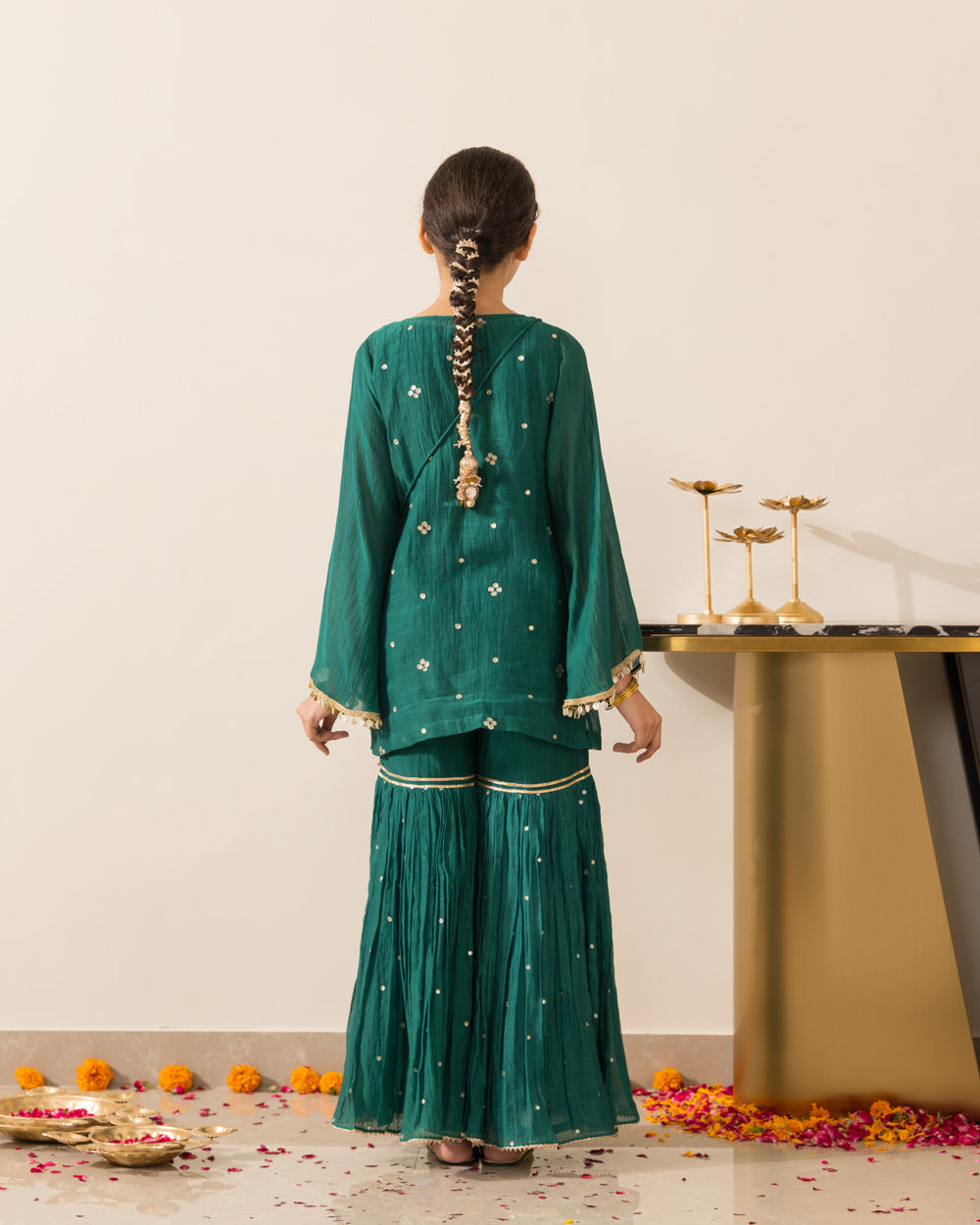Emrald Green Gharara Set
