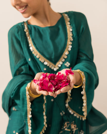 Emrald Green Gharara Set