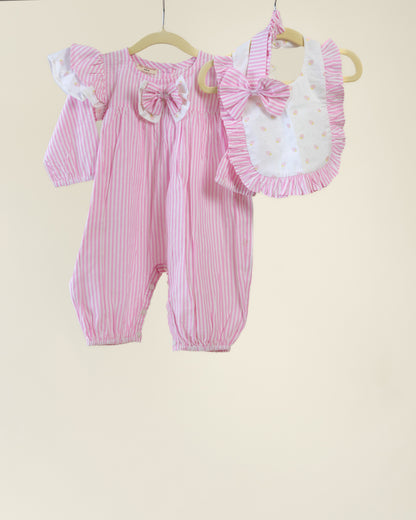 Baby Pink Jumpsuit (3-Pc-Set)