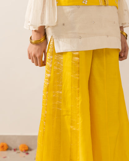 Embroidered Koti Set- Yellow