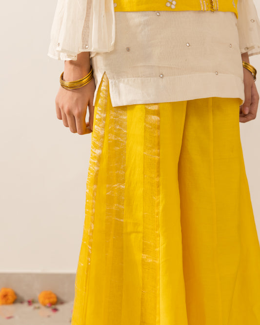 Embroidered Koti Set- Yellow