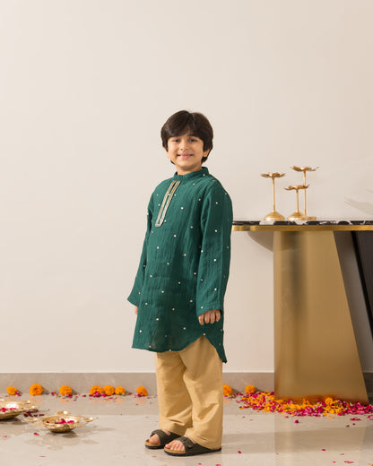 Mirror Kurta Set- Emerald Green