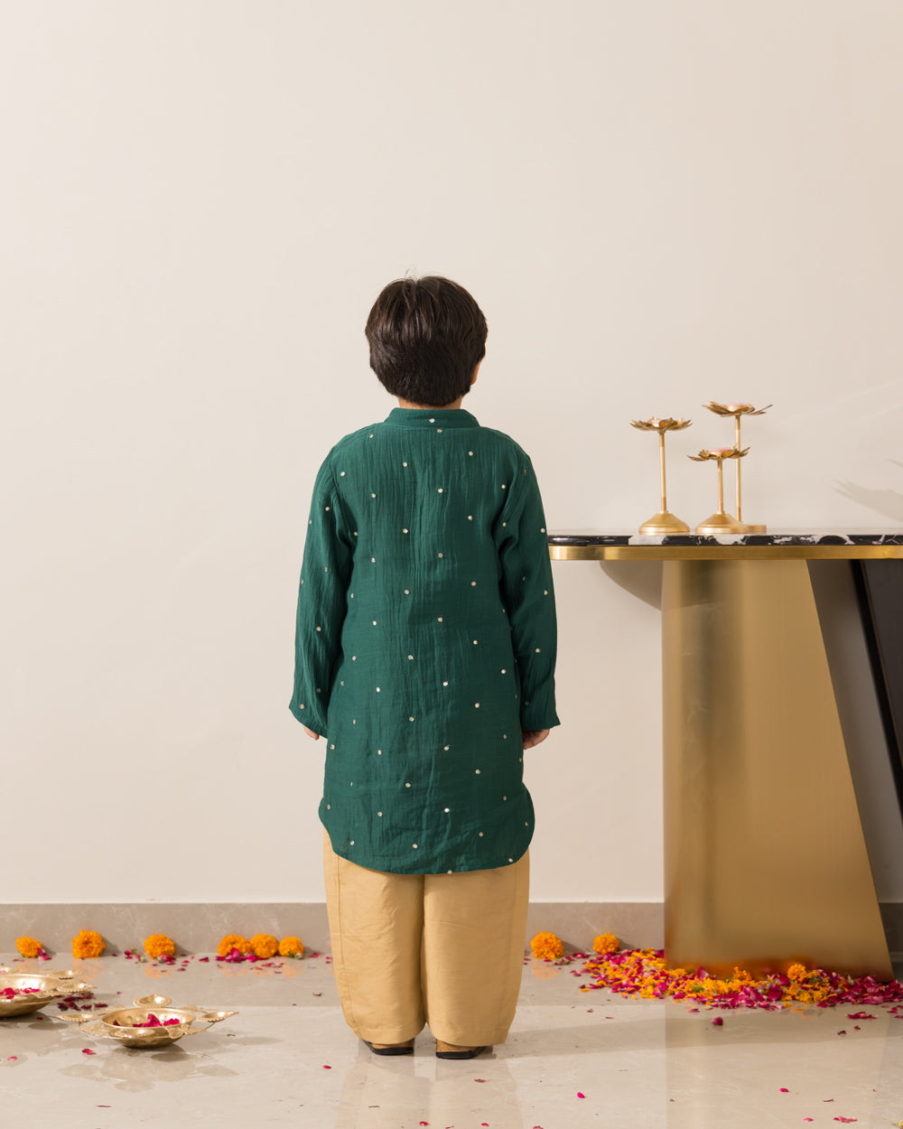 Mirror Kurta Set- Emerald Green