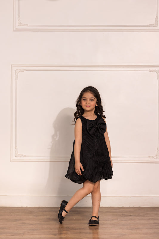 Black Organza Balloon Dress