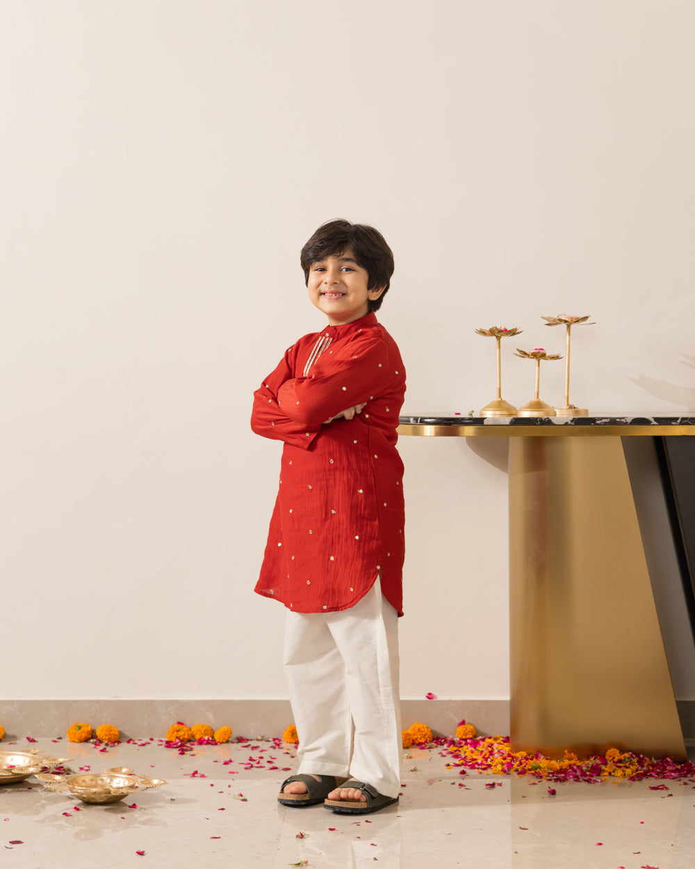 Mirror Kurta Set- Red