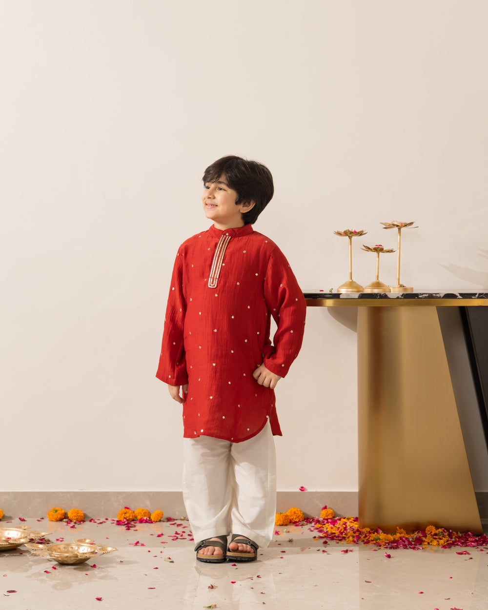 Mirror Kurta Set- Red