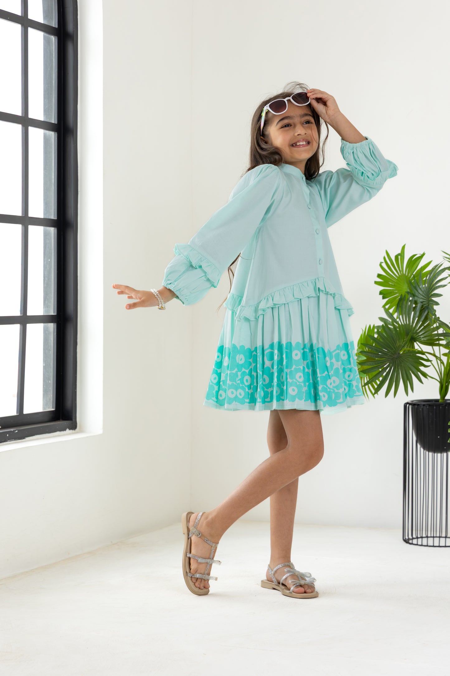 Sea Blue Flared Dress