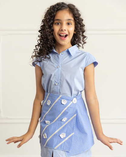 Sky Blue Wrap Dress