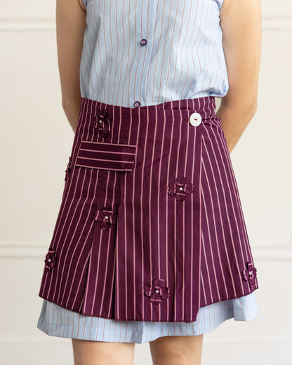 Blue-Wine Wrap Dress