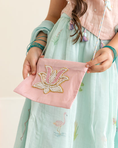 Flamingo Lehenga Set- Blue