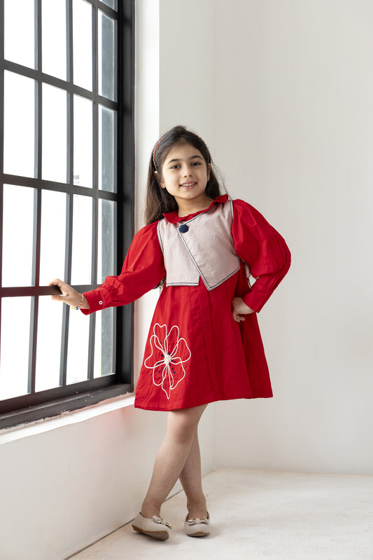 Red Waistcoat Dress