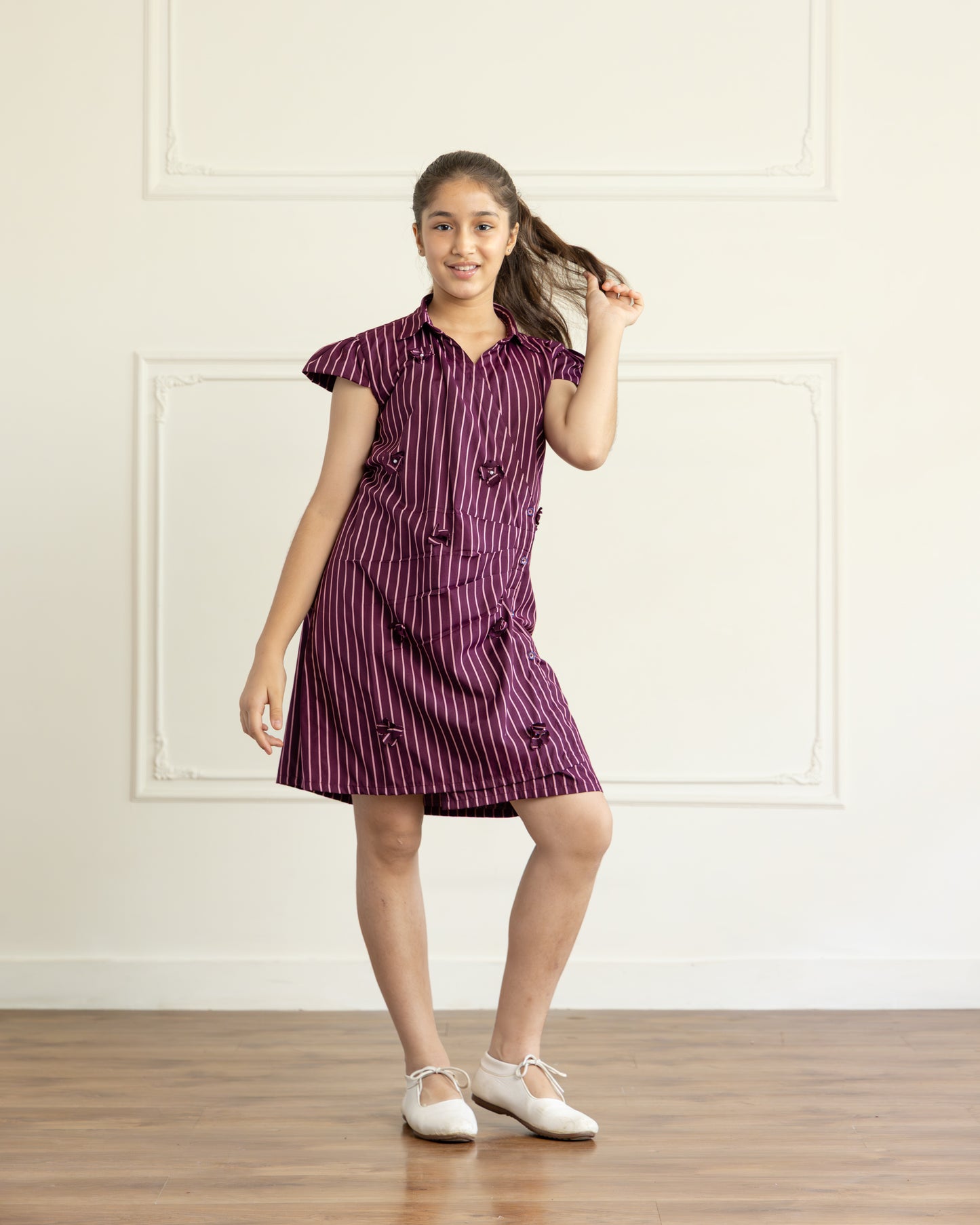 Draped Wine Dress