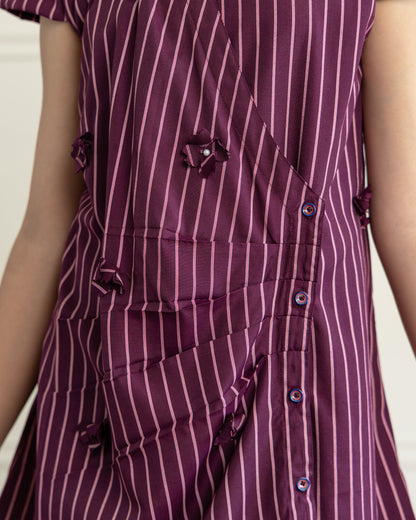 Draped Wine Dress