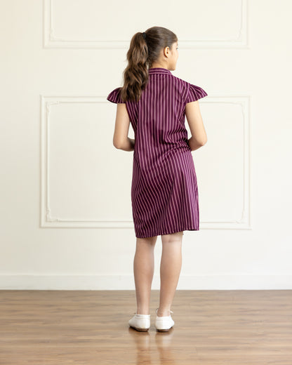 Draped Wine Dress