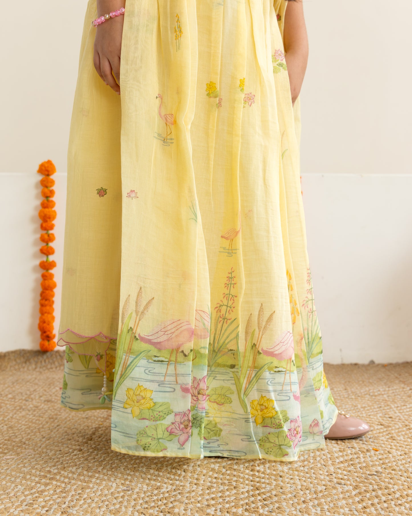 Flamingo Lehenga Set- Yellow
