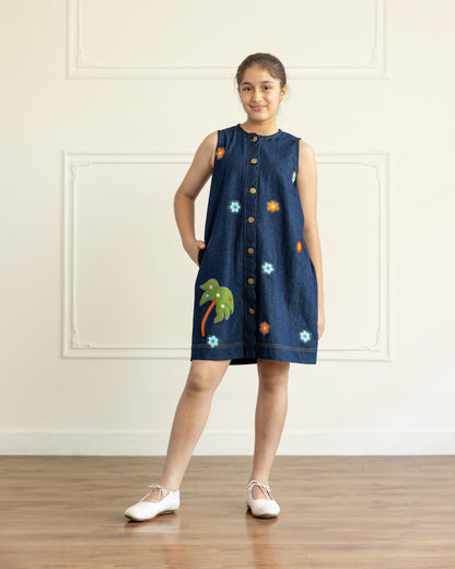 Denim Patch Dress